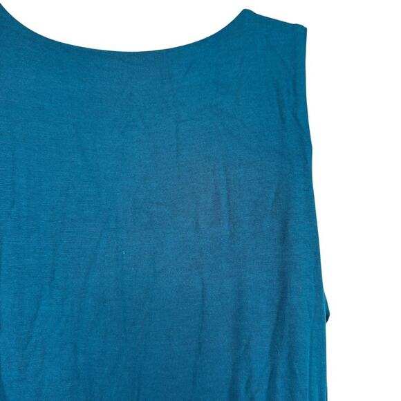 Coldwater Creek Teal Blue Jersey Knit Sleeveless Maxi Dress V-Neck Stretch sz M - Picture 12 of 16